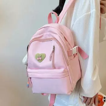 Однотонный школьный женский рюкзак, студенческий рюкзак для женщин зелёный