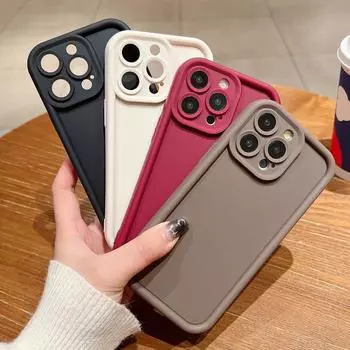 Однотонный силиконовый чехол для iPhone 16 15 Pro Max 14 Plus 13 12 11 7/8 XR XS Samsung A15 A05S A13 A14 A32 A54 A04E A53 A52 5G противоударный мягкий чехол Samsung A34 5G чёрный