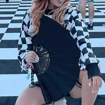 Однотонный складной веер для танцев в китайском стиле, портативный летний охлаждающий вентилятор, аксессуары для вечеринок белый