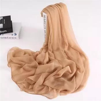 Однотонный солнцезащитный платок, универсальный шарф, искусственный шелк, женский пляжный шарф для отпуска, обернутый платок из крокодиловой кожи, сморщенный тонкий дизайн 180*90cm