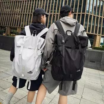 Однотонный спортивный баскетбольный рюкзак Roll Up с отделениями для обуви, большой емкости, дорожный рюкзак для путешествий, школьный рюкзак для школьников чёрный