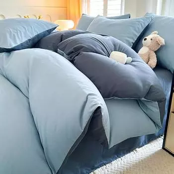 Однотонный стираный хлопковый пододеяльник, домашний текстиль, одинарный пододеяльник, домашний двойной пододеяльник 1.5*2.0m