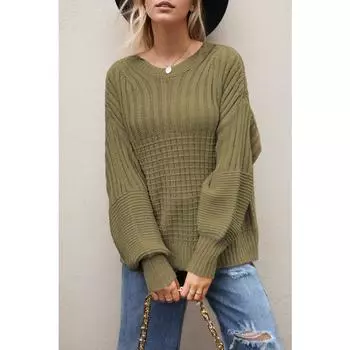 Однотонный свободный свитер с круглым вырезом, большой размер, женский пуловер с длинными рукавами, толстый вязаный топ, дорожный трикотаж Harajuku, осень-зима S чёрный