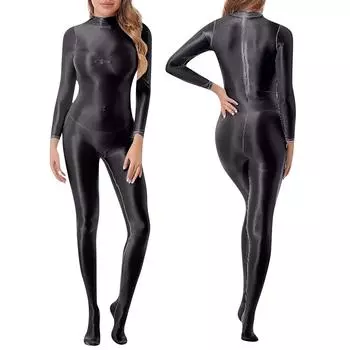 Однотонный танцевальный костюм сценический костюм трико с руками и ногами высокий воротник одежда 110 чёрный