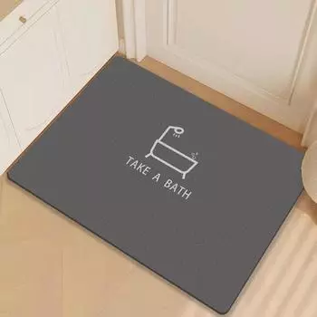Однотонный впитывающий коврик для ванной комнаты, быстросохнущий, для дома, простой нескользящий коврик для ванной, серая подушка из диатомовой грязи 40*60cm