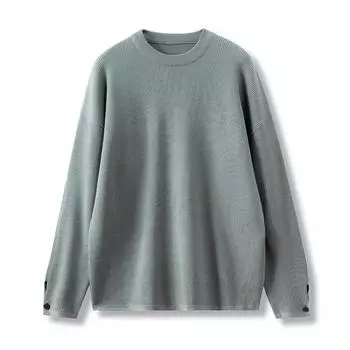 Однотонный вязаный свитер с длинными рукавами и круглым вырезом, мужской свитер на осень и зиму, большой размер, свободный вязаный свитер, сохраняющий тепло S чёрный