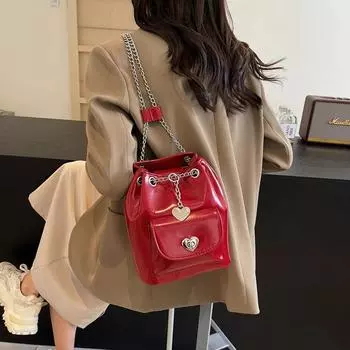 Однотонный высококачественный женский модный рюкзак из искусственной кожи с мягкой ручкой и эффектной отделкой, универсальная сумка с мягкой спинкой