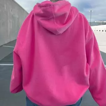 Однотонный женский флисовый свитер с рукавами на плечах и принтом в виде кармана-кенгуру с завязками на шнурке, женская толстовка с капюшоном XS красный