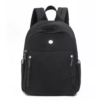 Однотонный женский рюкзак Легкий рюкзак для поездок Студенческий нейлоновый школьный рюкзак чёрный