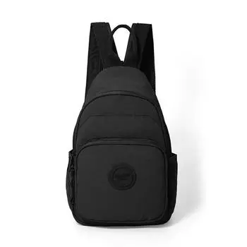 Однотонный женский рюкзак Нейлон Легкая нагрудная сумка Многофункциональный дорожный маленький рюкзак чёрный