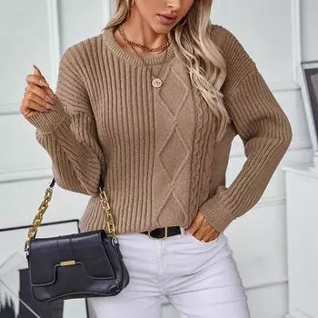 Однотонный женский свитер Twist в европейском и американском стиле, осенне-зимний вязаный свитер в стиле ретро, женские топы S чёрный