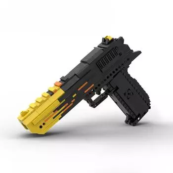 Однозарядный пистолет Desert Eagle, строительные блоки, модель пистолета, стреляющая кирпичами, набор пуль, игрушки для детей, рождественские подарки