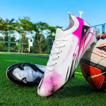 Одобрение новых футбольных бутс для чемпионата мира по футболу, мужских кроссовок с низким верхом и шипами для тренировок на траве 35 белый