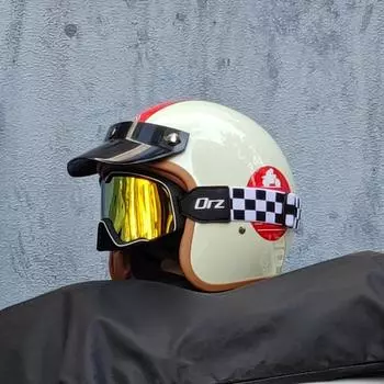 Одобренные DOT ретро-мотоциклетные шлемы 3/4 открытый шлем мото подходит для мужчин и женщин L