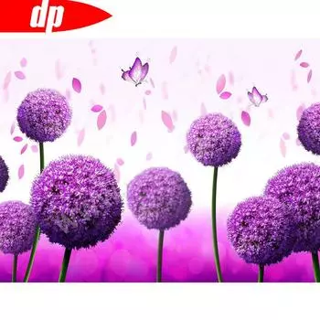 Одуванчик 5D DIY Алмазная картина Алмазная вышивка Цветок Полный круглый вышивки крестом 20X30CM