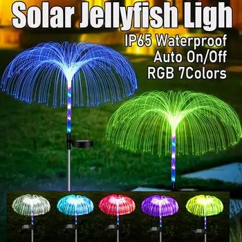 Одуванчик фейерверк на солнечных батареях гирлянда из медной проволоки для сада и двора декор легко устанавливаемые уличные солнечные фонари B