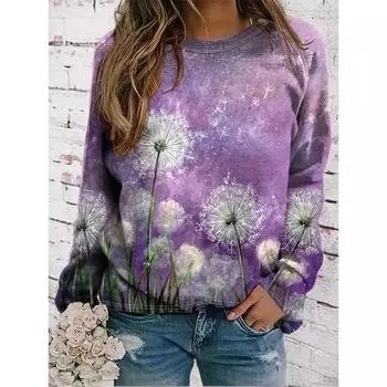 Одуванчик толстовки милый кот цветочный 3D принт осень зима женские модные толстовки с капюшоном длинный рукав Y2k пуловеры верхняя женская одежда S