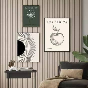 Одуванчик Яблоко Фрукты Растение Холст Картины Печать Бохо Настенное Искусство Постеры Минималистские Абстрактные Картины для Гостиной Домашний Декор 21x30cm No Framed