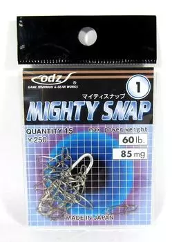 ODZ OS-7 Mighty Snap Lure Snap, размер 1 15 шт./упаковка (6019)