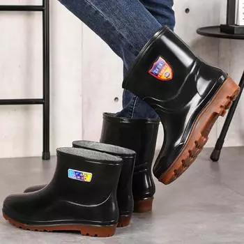 OEM Водонепроницаемая синтетическая кожа Прочная подошва Нескользящие резиновые сапоги Резиновые сапоги 44
