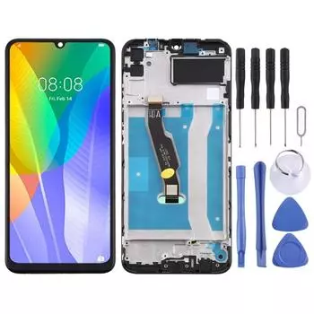 OEM ЖК-экран для Huawei Y6p Digitizer Полная сборка с рамкой(черный) чёрный
