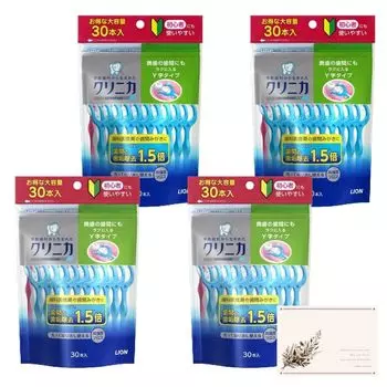 of 4 Clinica Advantage Dental Floss 30 pieces x 4 120 pieces SHOP POLITE with pocket tissue [Set bags] Y-type