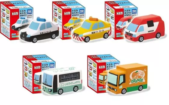 of 5 Tomica Bath Water Play 3 Set of 5 types Police car Ambulance Bus Truck Water play Pool Bath [Set types]