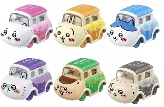 of 6 Takara Tomy Dream Tomica SP set Mini cars are small and [Set types] [Chikawa/Ha Chiware/Rabbit/Mo Monga/Chestnut Manju/Otter] 6-piece cute.