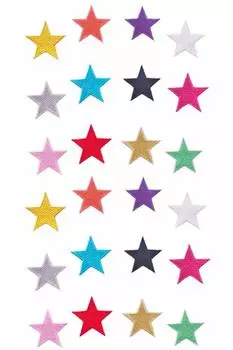 of 8Rabbit Patch Applique Iron on Star Embroidery Mini Patch Set for Girls and Boys with Name Tag [Set 24]