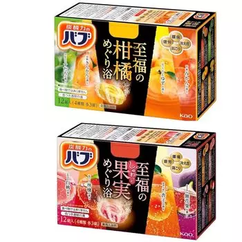 of Bub Carbonated Power Bath Salts Bliss Series Assortment Blissful Fruit 12 Tablets Blissful Citrus 12 Tablets 24 [Set 2] (Total Tablets)