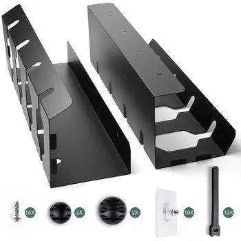 of Cable Wire Under Cable Wiring Length Cable Desk Wiring Cable Easy to Completely Concealed [Set 2] Tray, Desk, Tray, 42cm, Storage, Organization,