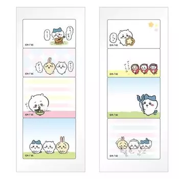 of Chiikawa Memo Mini Schedule Memo Sticky Notes Notepad Transparent Film [Set 2] [1+2] Stickers Chii/Hachiware/Rabbit
