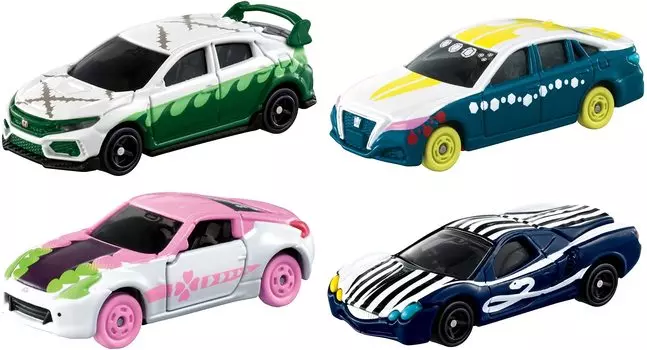 of Demon Kimetsu no Yaiba Tomica Miya Mitsuri Iguro Usu Tengen of [Set 4] Slayer vol.3 Fushikawa, Kanroji, Obanai, (Set 4) чёрный