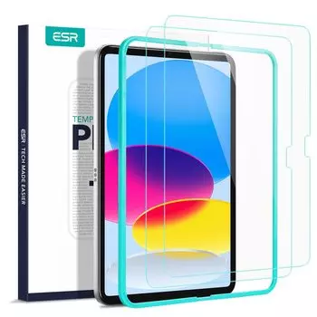 of ESR iPad 10th Generation Film 2022 Compatible with Inch Glass Film iPad 10th Generation Tempered Glass Protective Film with Guide Scratch