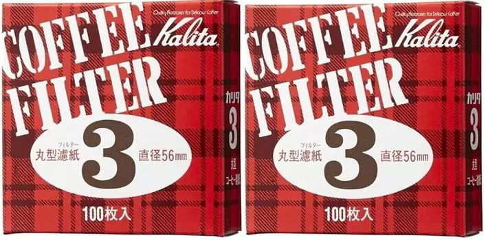 of Kalita Coffee Filter for Mocha Express Round Filter Paper 56mm 100 sheets x 2 White [Set 2] #3 #21005