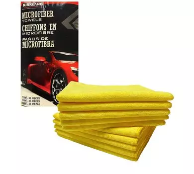 of KIRKLAND Microfiber Car Yellow Cleaning Household Use [Set 10] Towels, Wash, Absorbent, Wiping, 10-Count, Yellow, Towels, Dishcloths, Rags,
