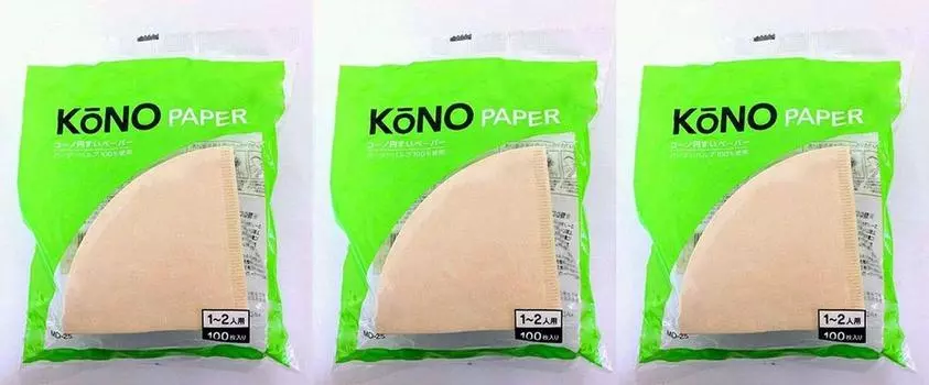 of Meimon KONO Kono Style Unbleached Misarashi Dripper Filter Paper 100 sheets Brown [Set 3] (for 1-2 people) MD-25