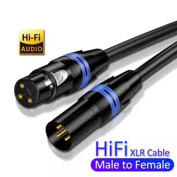 OFC XLR аудио кабель папа-мама XLR аудио усилители линейный кабель-удлинитель KTV 0.5m чёрный