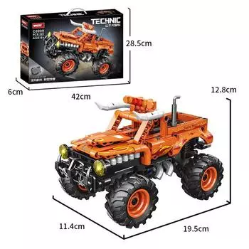 Off-Road Bigfoot Pull Back Climbing Car Boy Assembled Building Block Toy Gift See details below