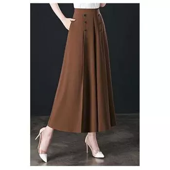 off-Season Big Sale ~ Export Export Cut Label Loose Pants Female Summer Mother Clothes Plus Size Loose Slim Looking Cover Skirt Pants Brown 4XL
