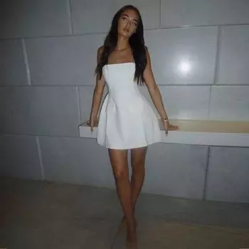 off-Shoulder Collar Dress High Waist Pocket Silm Tube Top White L