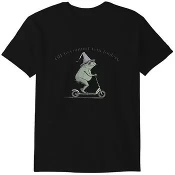 Off to Commit Tom Foolery Frog T-shirt, Funny Weirdcore Sayings Unique Tshirt Classic T-shirt S