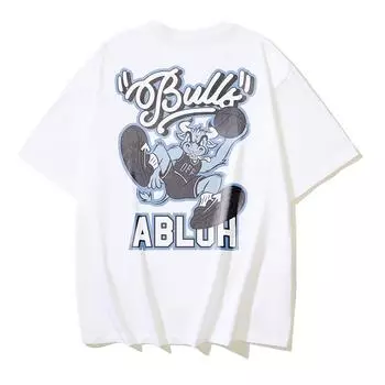 Off-White 2025 Лето Новая футболка Bulls Joint Print Classic с короткими рукавами для мужчин и женщин, парная футболка S