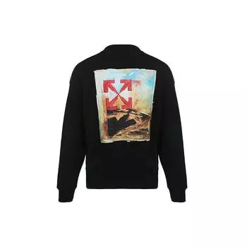 Off-White Arrow On Canvas Skate Crewneck черные/разноцветные мужские топы OMBA054F21FLE0091084 S
