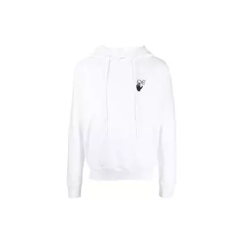 Off-White Arrow Pattern Long Sleeve Hoodie Men Tops White OMBB034F21FLE0020184 S