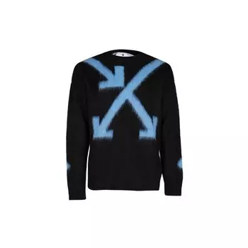 Off-White Arrow Print Sweater Мужские топы Черный OMHA036F20KNI0021040