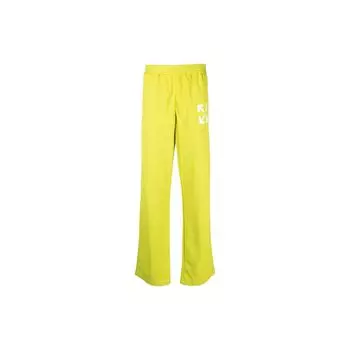 OFF-WHITE Arrows-Motif Slim Fit Track Sweatpants Lime Green Men Streetwear OMCJ018S23FAB0015001