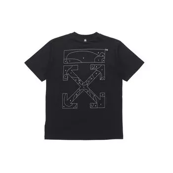 Off-White Back Arrow Graphic Short Sleeve T-Shirt Women Tops Black OWAA049S20JER0031001