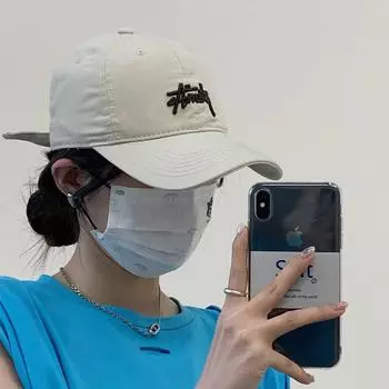 Off-white baseball cap children s deep top big head circumference spring and summer 2024 new face small wide brim trendy brand cap adjustable розовый