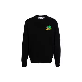 Off-White Brush Arrow Тонкие черные/разноцветные мужские топы с круглым вырезом OMBA057S23FLE0011084 S